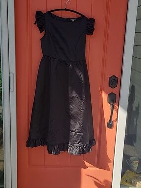 SHEIN Black Women's Dress with Cap Sleeve Detail